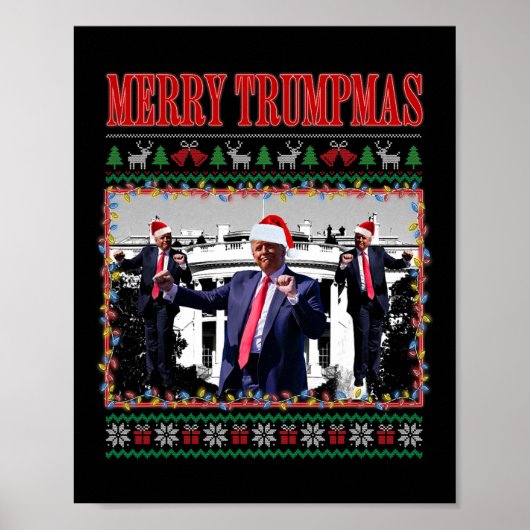 Merry Trumpmas Donald Trump Santa Family Xmas häss Poster (Vorne)