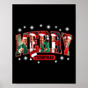 Merry Trumpmas Santa Trump Funny Christmas Pajamas Poster