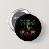 Merry Tuba Christmas Funny Tuba Player Ugly Xmas H Button (Vorne & Hinten)