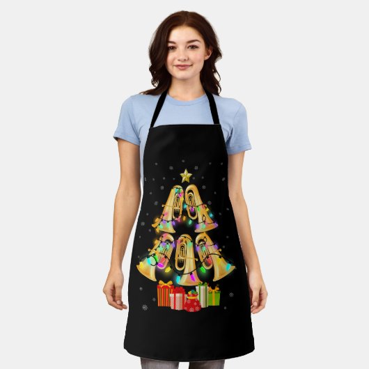 Merry Tuba Weihnachtsbaum Weihnachtslichter Schürze (Getragen)