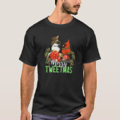 Merry Tweetmas Christmas BirdRed Kardinal Chick T-Shirt (Vorderseite)