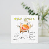 Merry Twitmas Christmas Robin Feiertagskarte (Stehend Vorderseite)