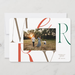 MERRY Typografy Christmas Card Feiertagskarte