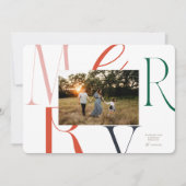 MERRY Typografy Christmas Card Feiertagskarte (Vorderseite)