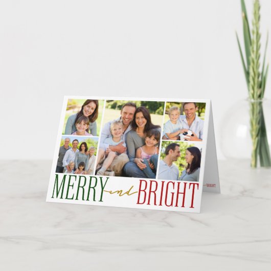 Merry Typografy Foto Feiertagskarte (Vorderseite)