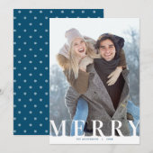 Merry Typografy Vertical Foto Weihnachten (Vorne/Hinten)