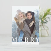 Merry Typografy Vertical Foto Weihnachten (Stehend Vorderseite)