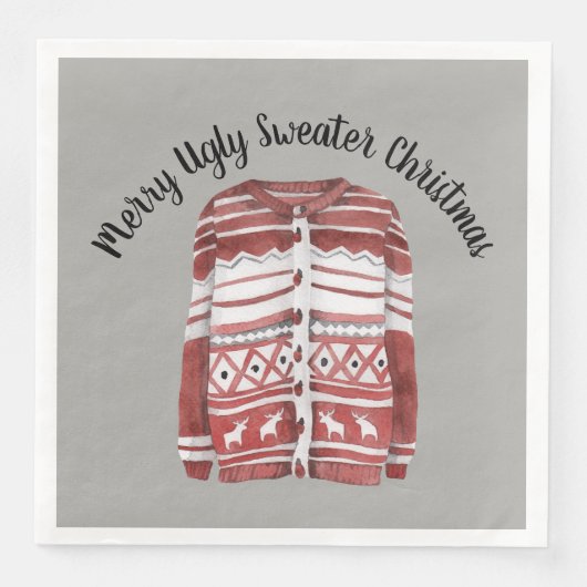 Merry Ugly Sweater Christmas Serviette (Vorderseite)