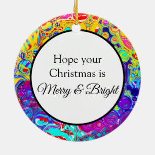 Merry und Bright Abstrakte Weihnachten Keramik Ornament