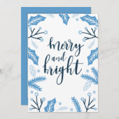 Merry und Bright Blue Holly Weihnachten (Vorne/Hinten)