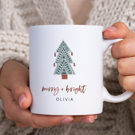 Merry und Bright | Boho Christmas Tree Kaffeetasse