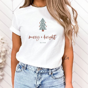 Merry und Bright Boho Christmas Tree T-Shirt