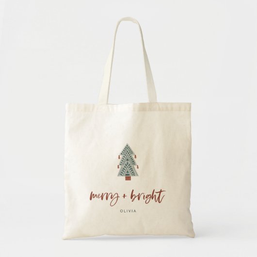 Merry und Bright | Boho Christmas Tree Tragetasche (Vorne)