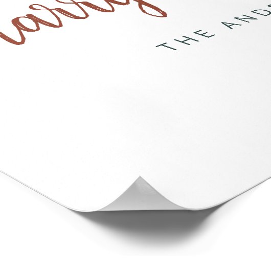 Merry und Bright | Boho Christmas Tree und Script Poster (Ecke)