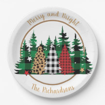 Merry und Bright Buffalo Kariert Leopard Print Tre