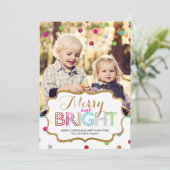 MERRY UND BRIGHT CHRISTMAS FOTOKARTE FEIERTAGSKARTE (Stehend Vorderseite)