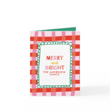 Merry und Bright Colorful Gingham individuelle Nam