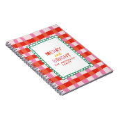 Merry und Bright Colorful Gingham individuelle Nam Notizblock (Rechte Seite)