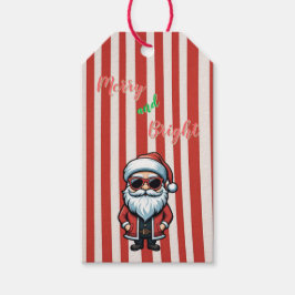 Merry und Bright Cool Santa Geschenkanhänger