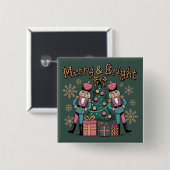 Merry und Bright Coquette Nutcracker Leopard Xmas Button (Vorne & Hinten)