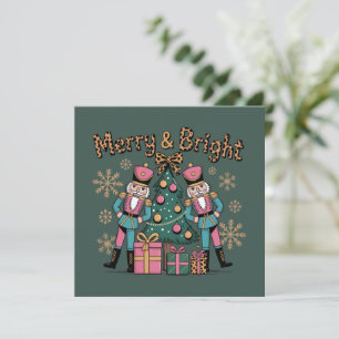 Merry und Bright Coquette Nutcracker Leopard Xmas Feiertagskarte
