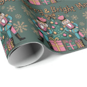 Merry und Bright Coquette Nutcracker Leopard Xmas Geschenkpapier (Rolleneckpunkt)
