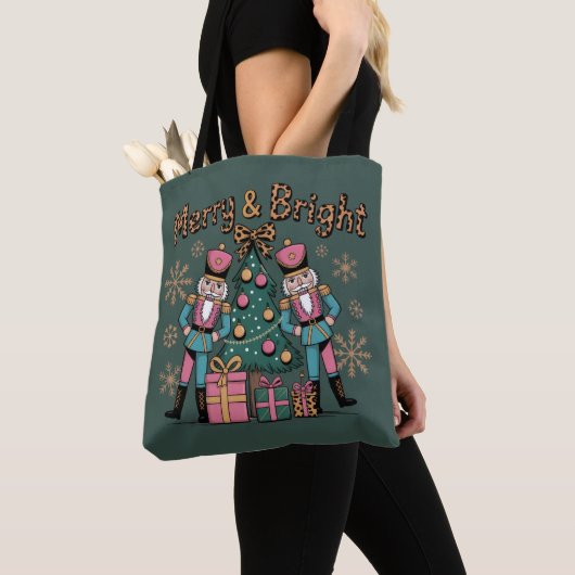 Merry und Bright Coquette Nutcracker Leopard Xmas Tasche (Von Nahem)