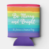 Merry und Bright Custom Rainbow Weihnachts-Party Dosenkühler (Rückseite)