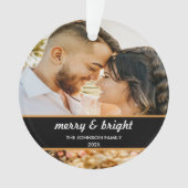Merry und Bright | elegantes WeihnachtskuchenFoto Ornament (Vorderseite)