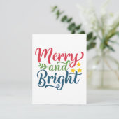 Merry und Bright Feiertagskarte (Stehend Vorderseite)