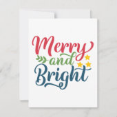 Merry und Bright Feiertagskarte (Vorderseite)