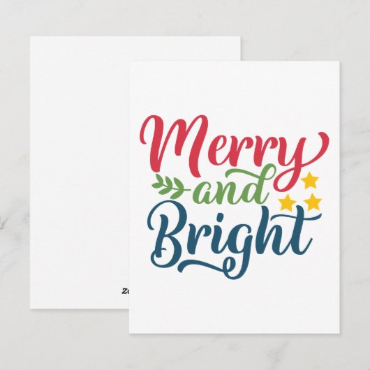 Merry und Bright Feiertagskarte (Vorne/Hinten)