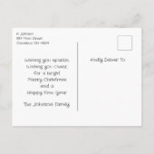 Merry und Bright Feiertagspostkarte (Rückseite)