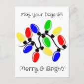 Merry und Bright Feiertagspostkarte (Vorderseite)