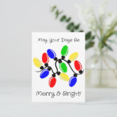 Merry und Bright Feiertagspostkarte (Stehend Vorderseite)