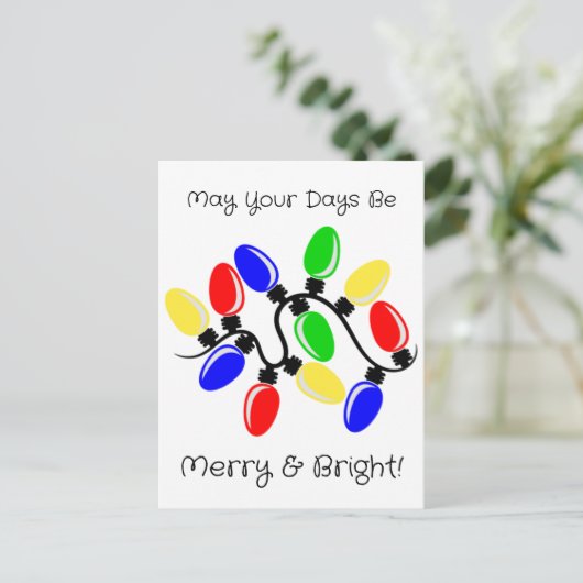 Merry und Bright Feiertagspostkarte (Stehend Vorderseite)