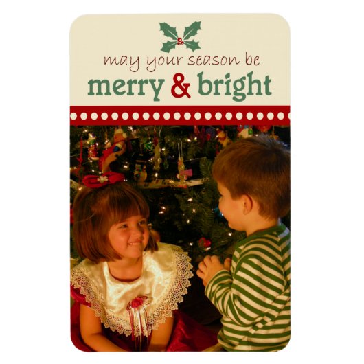 Merry und Bright Foto Flexi Magnet (Vertikal)