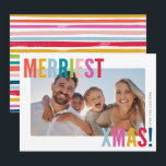 MERRY und BRIGHT FOTO Moderne, farbenfroh Feiertagskarte<br><div class="desc">von kat massard >>> kat@simplysweetPAPERIE.com << Send und extra besondere Nachricht mit Stil und Pizzazz in diesem Jahr... Personalisiert mit Ihren Details & Fotos werden sich meine modernen Urlaubsprodukte von den Grußfreuden abheben, die Ihre Freunde und Familie in dieser Saison erhalten werden, und ein besonderes Memento machen, das lange nach...</div>