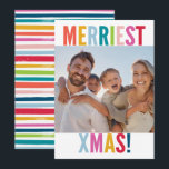 MERRY und BRIGHT FOTO Moderne, farbenfroh Feiertagskarte<br><div class="desc">von kat massard >>> kat@simplysweetPAPERIE.com << Send und extra besondere Nachricht mit Stil und Pizzazz in diesem Jahr... Personalisiert mit Ihren Details & Fotos werden sich meine modernen Urlaubsprodukte von den Grußfreuden abheben, die Ihre Freunde und Familie in dieser Saison erhalten werden, und ein besonderes Memento machen, das lange nach...</div>