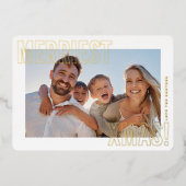 MERRY und BRIGHT FOTO Moderne, farbenfroh Folien Feiertagskarte (Vorderseite)