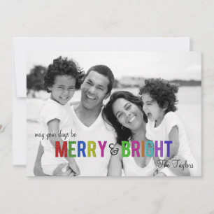 Merry und Bright Fotokarte für den Urlaub Feiertagskarte