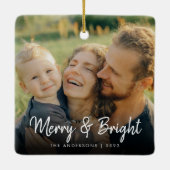 Merry und Bright | Frohes Weihnachtsfest in der Fa Keramikornament (Rückseite)