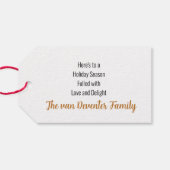 Merry und Bright Geschenkanhänger (Rückseite Horizontal)