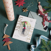 Merry und Bright Gold Typografie Blush Pink Rahmen Einladung