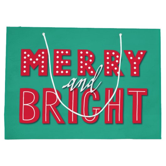 Merry und Bright Große Geschenktüte (Rückseite)