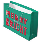 Merry und Bright Große Geschenktüte (Vorderseite Schrägansicht)