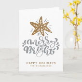 Merry und Bright | Happy Holidays Karte (Gelbe Blume)