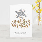 Merry und Bright | Happy Holidays Karte (Gelbe Blume)
