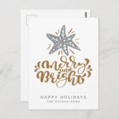 Merry und Bright | Happy Holidays Postkarte (Vorne/Hinten)