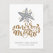 Merry und Bright | Happy Holidays Postkarte (Vorderseite)
